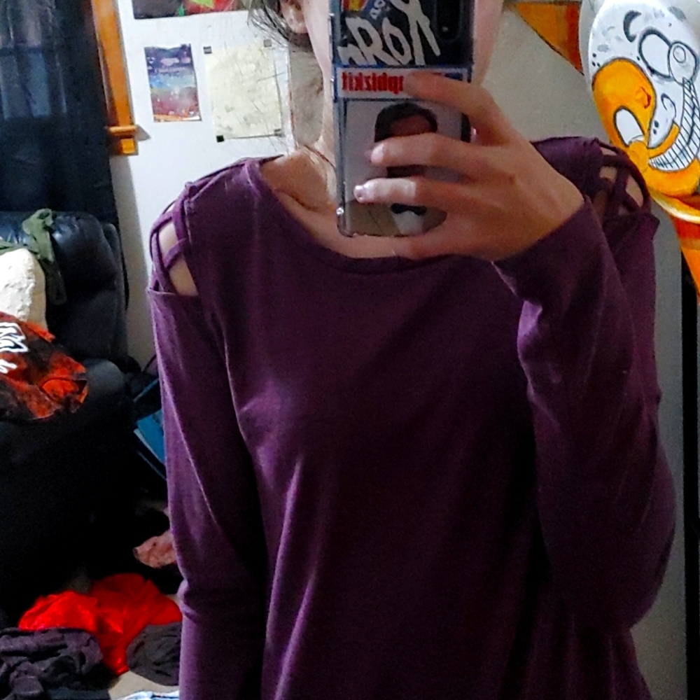 A purple long sleeve